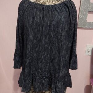Sanctuary Navy Pin Striped Blouse Size XL